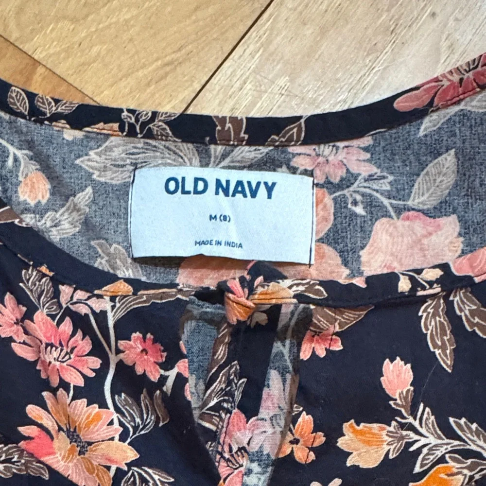 Old Navy Black and Orange Floral Kids Dress